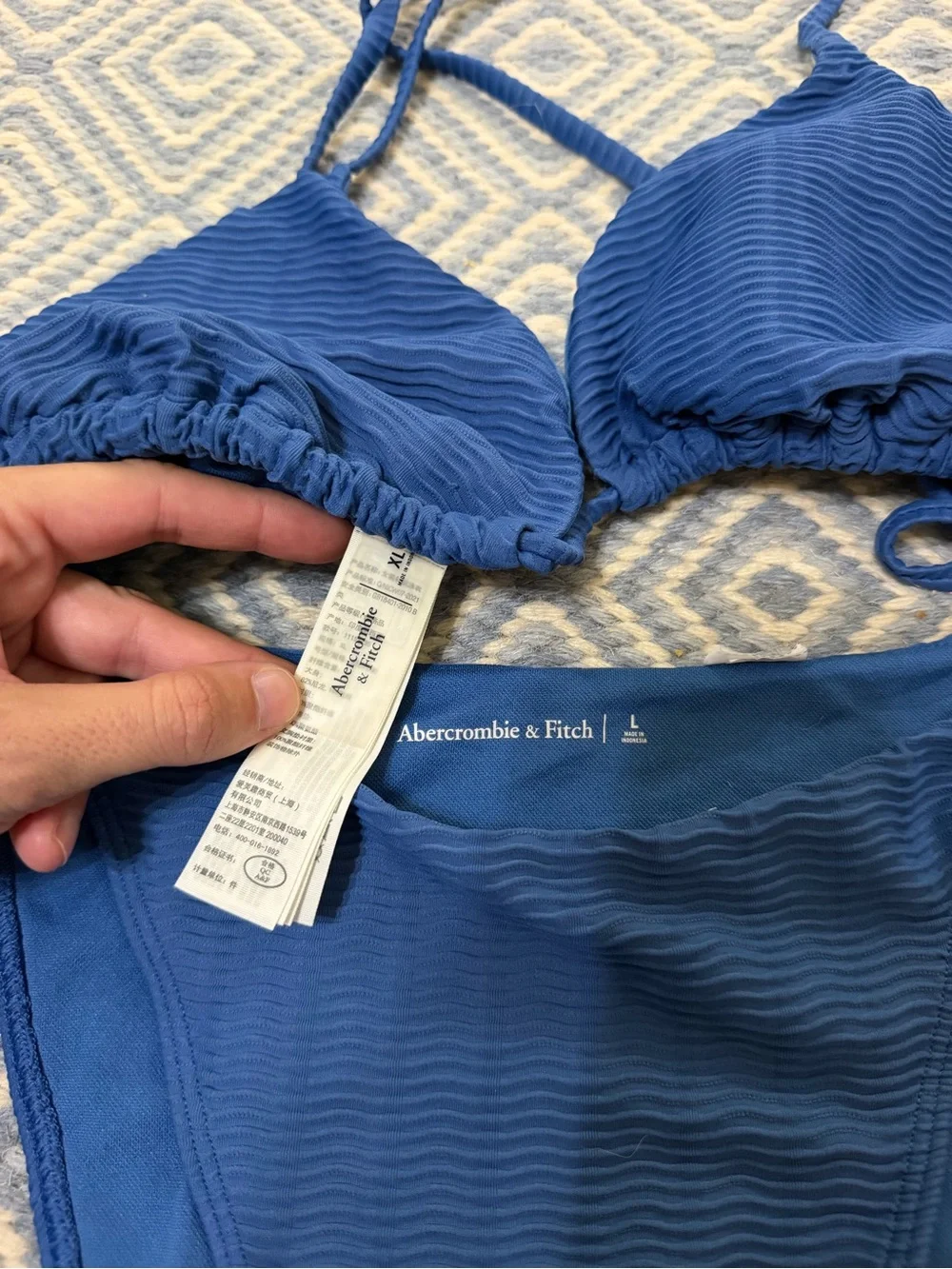 Abercrombie & Fitch Women’s Tie-Front Triangle Bikini Top and Cheeky Bottom